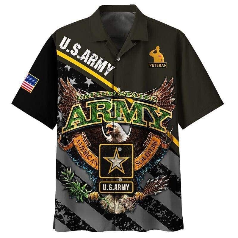 Us Army Veteran Eagle Soldier Hawaiian Shirt For Men, S-5XL US Size