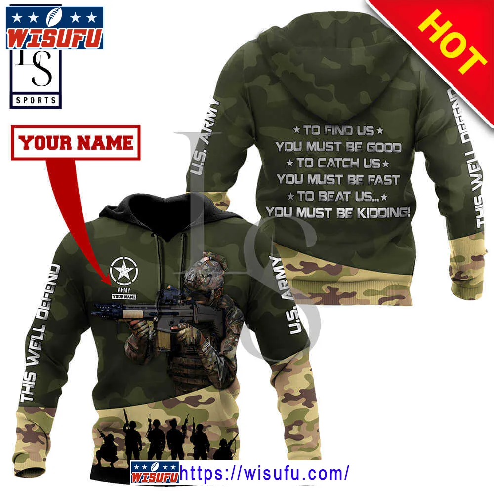 Us Army Veteran Style 3d Hoodie