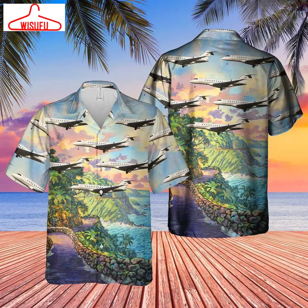 Us Bombardier Global 5000 Hawaiian Shirt - For Men & Women - Adult - Hw7244, New Hawaiian Holiday Outfits, New Fashion Gifts