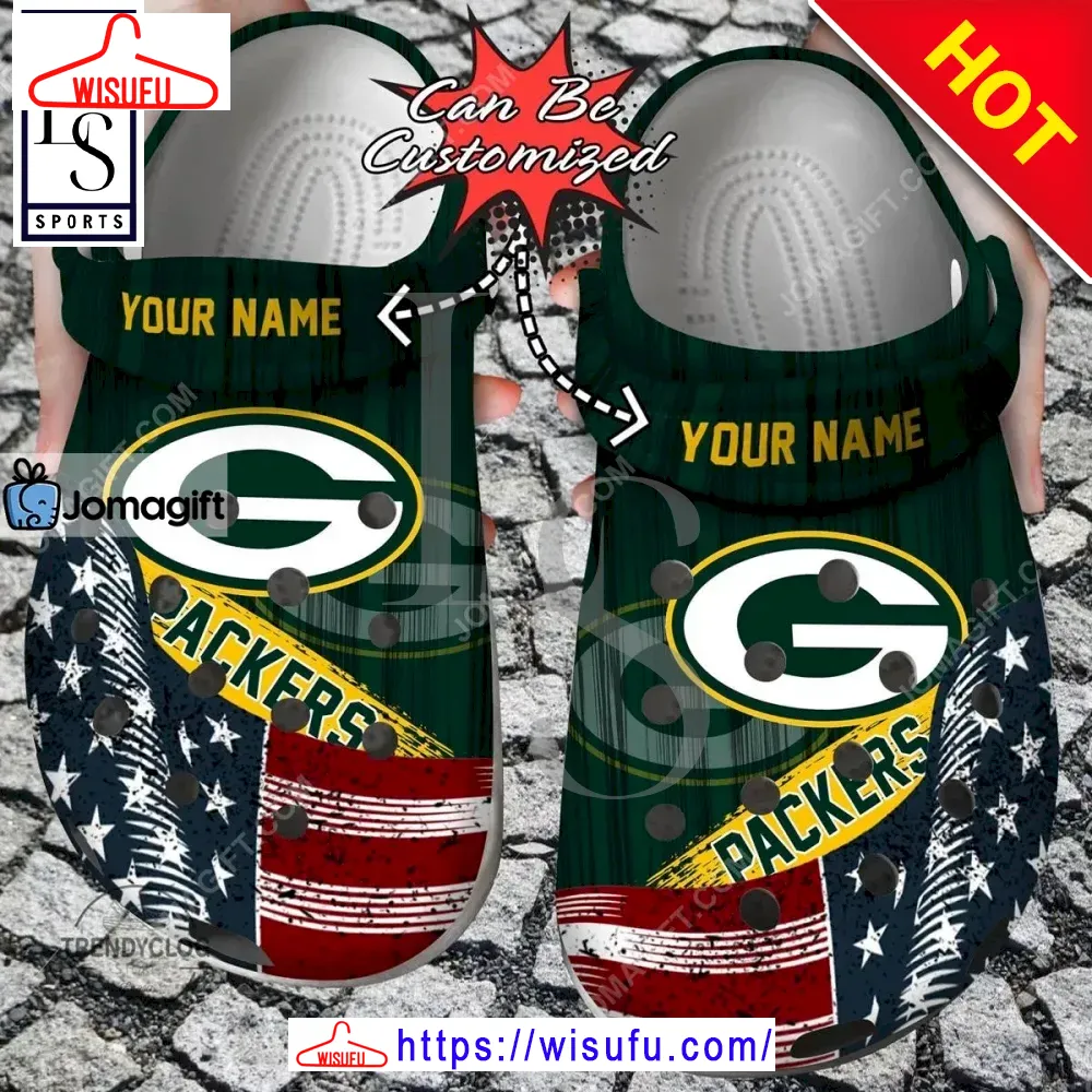 Us Flag Green Bay Packers New Clogs Clog Shoes