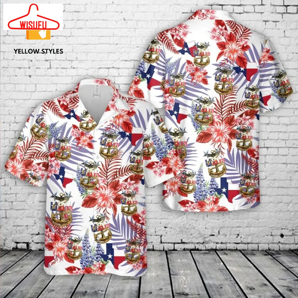 Us Navy Master Chief Texas Style Anchor Hawaiian Shirt, New Fashion Gifts