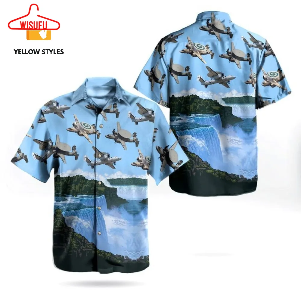 Us Navy Northrop Grumman E-2 Hawkeye Independence Day Niagara Falls Hawaiian Shirt, New Fashion Gifts