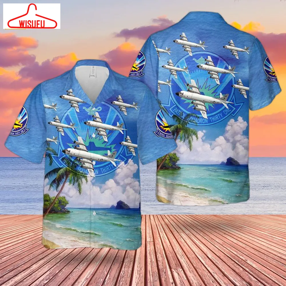 Us Navy P-3 Orion Of Patrol Squadron 31 Vp-31 Black Lightnings Hawaiian Shirt, New Fashion Gifts