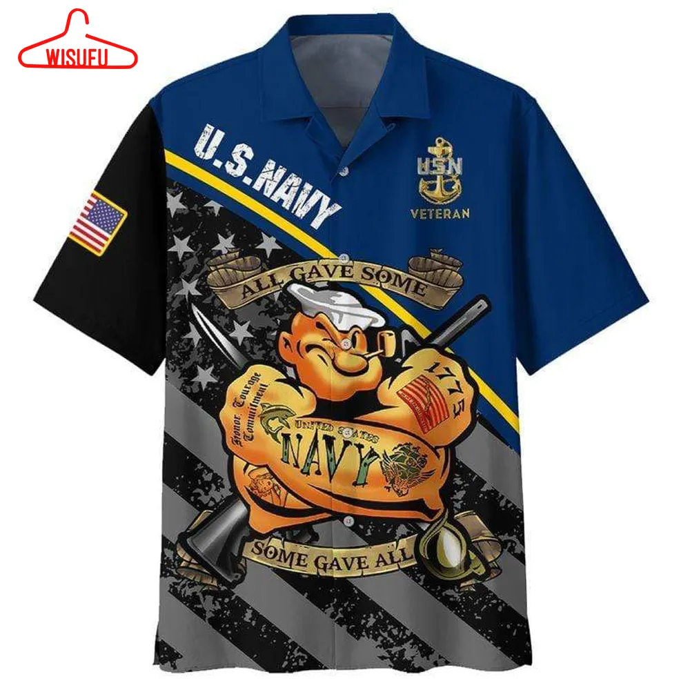 Us Navy Popeye Veteran All Gave Some, Some Gave All Aloha Hawaiian Shirts #v, New Fashion Gifts