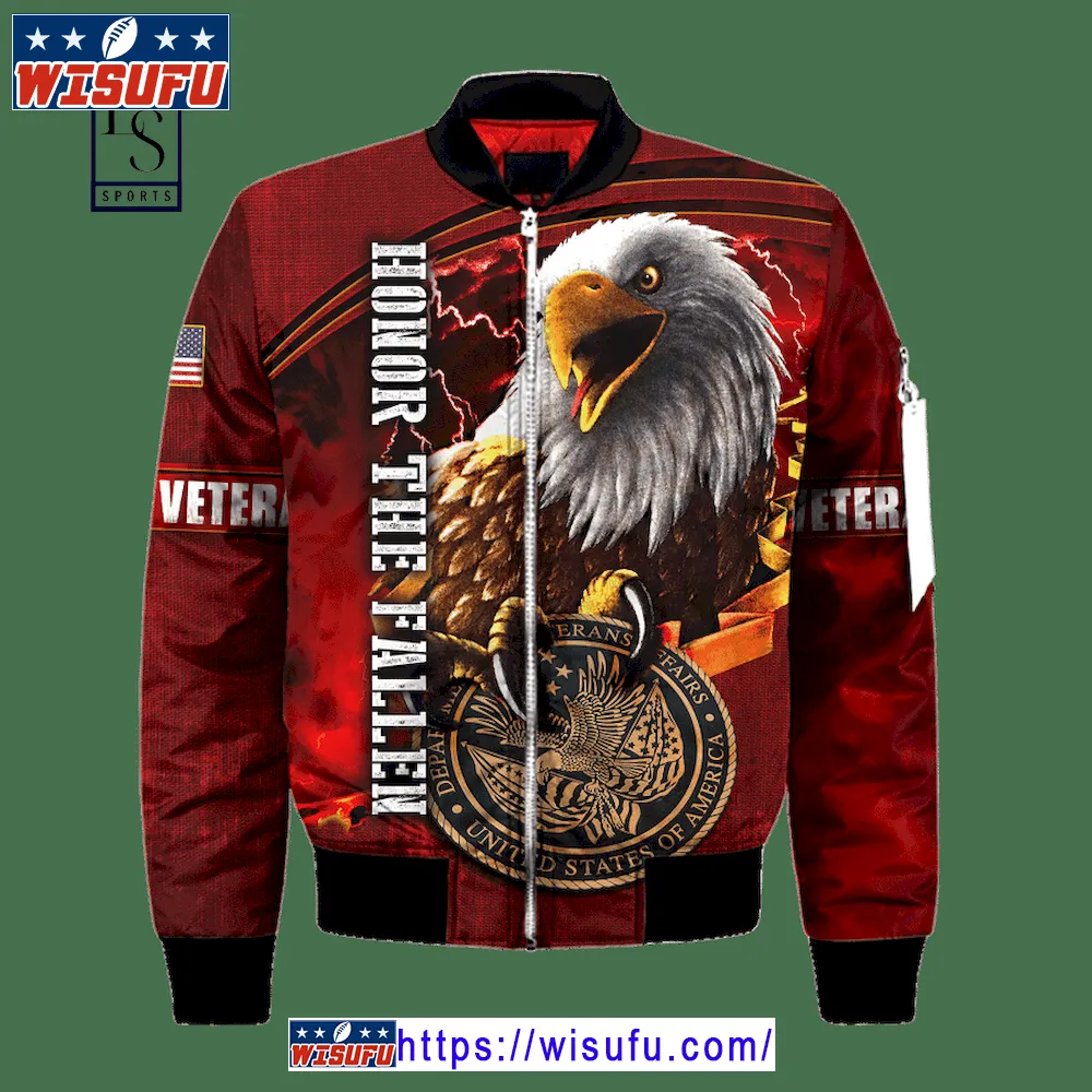 Us Veteran Home Of The Free Because Of The Brave Bomber Jacket