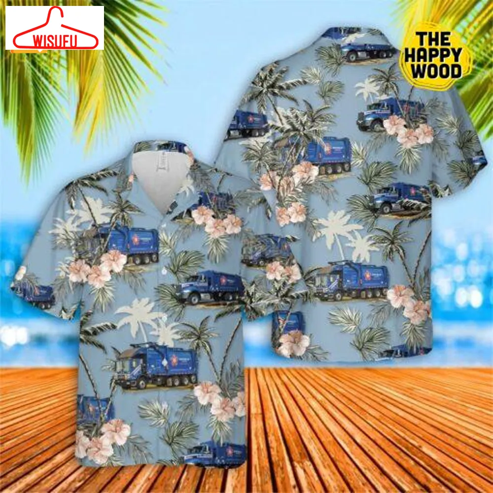 Us Waste Collector Garbage Trucks Palm Tree Hawaiian Shirt, New Fashion Gifts