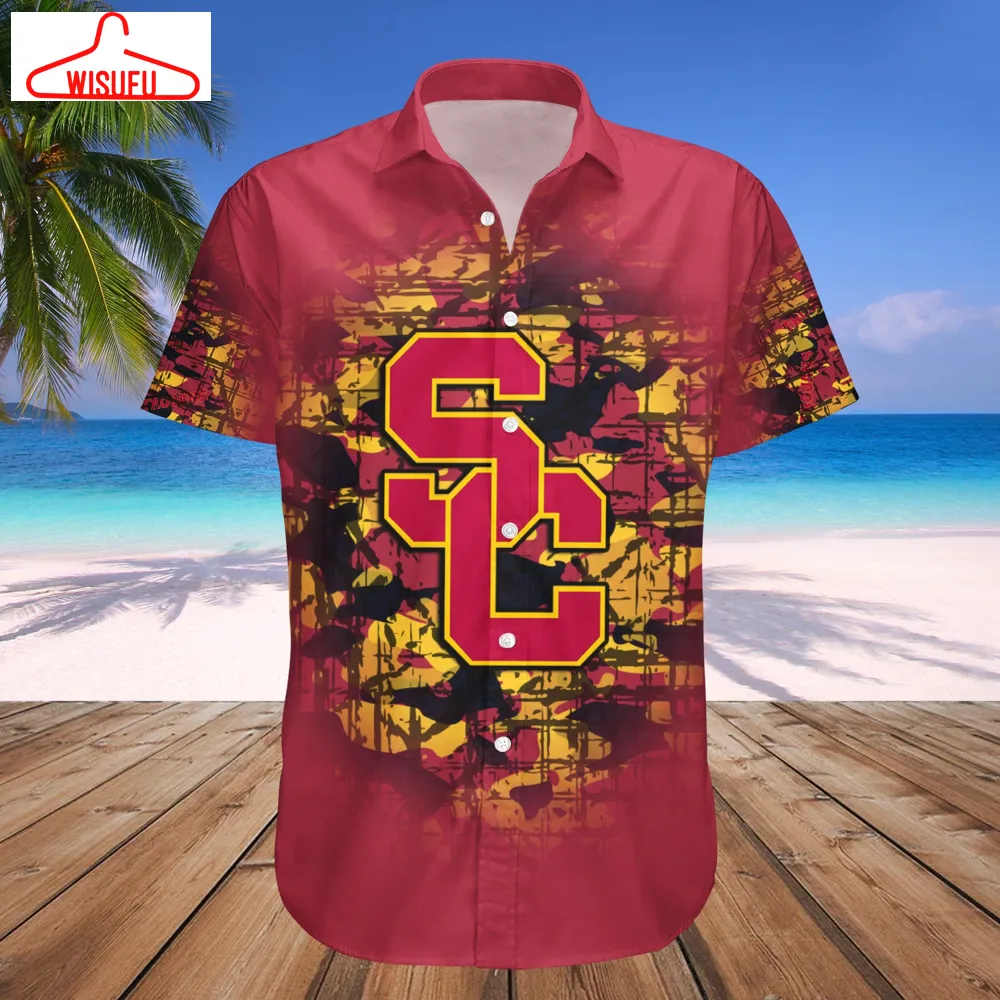 Usc Trojans Camouflage Vintage Hawaiian Shirt, New Fashion Gifts