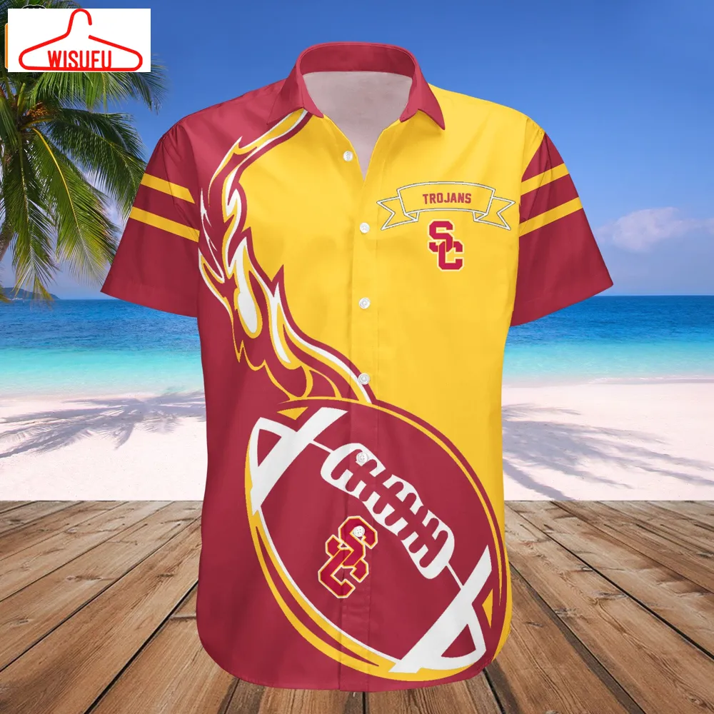 Usc Trojans Flame Ball Hawaiian Shirt, New Fashion Gifts