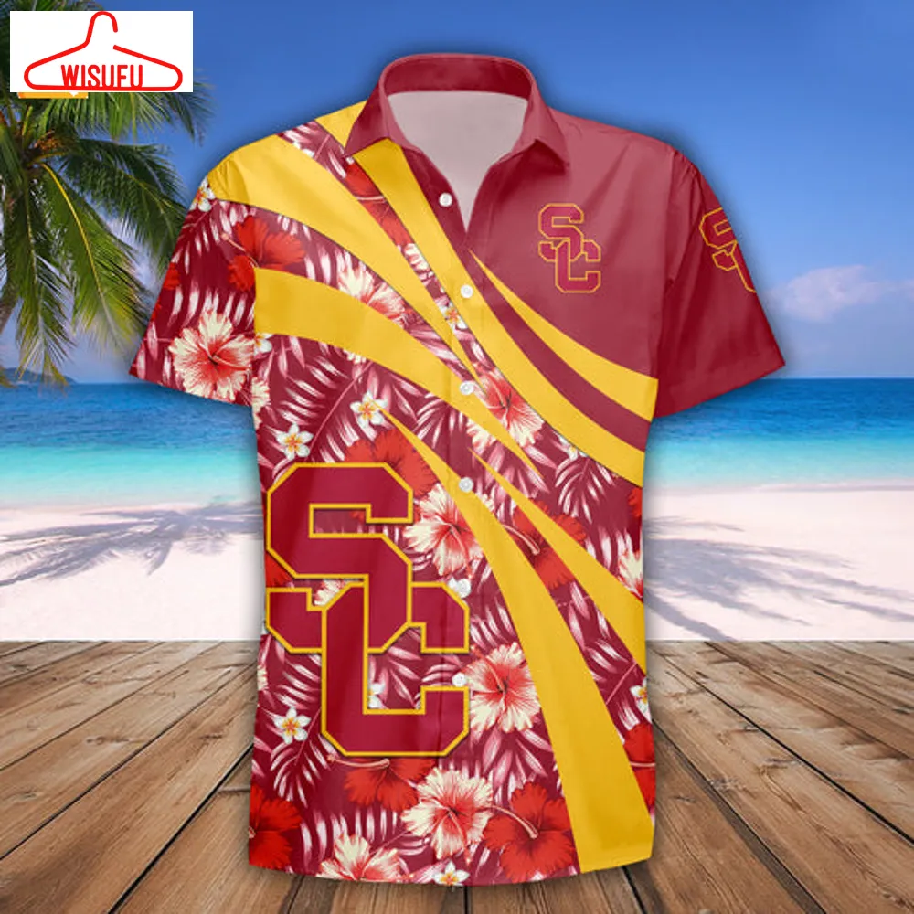 Usc Trojans Hibiscus Sport Hawaiian Shirt, New Fashion Gifts