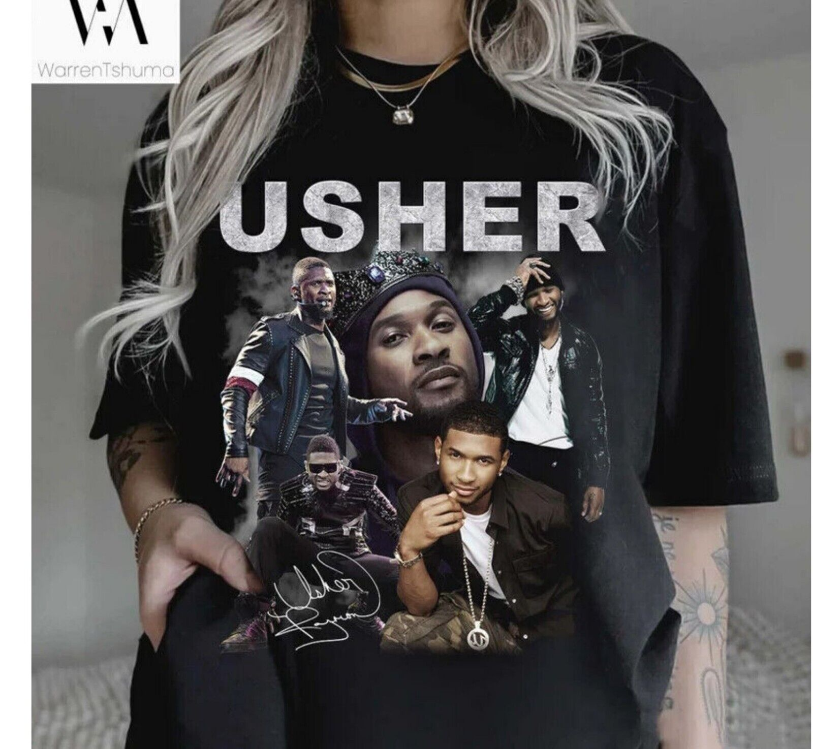 Usher  Tour Shirt, 90s Vintage Style Rap Tee