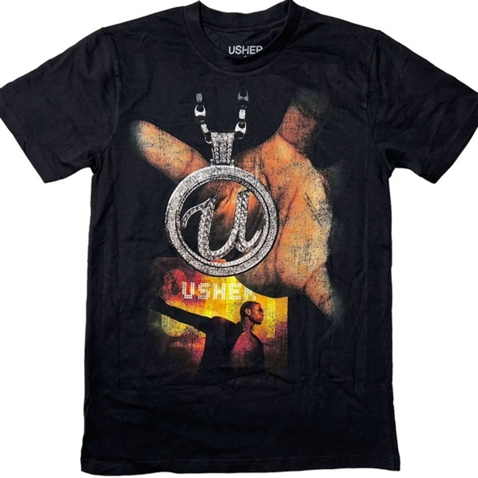 Usher Bling Chain Vegas Colosseum Graphic T-Shirt Unisex