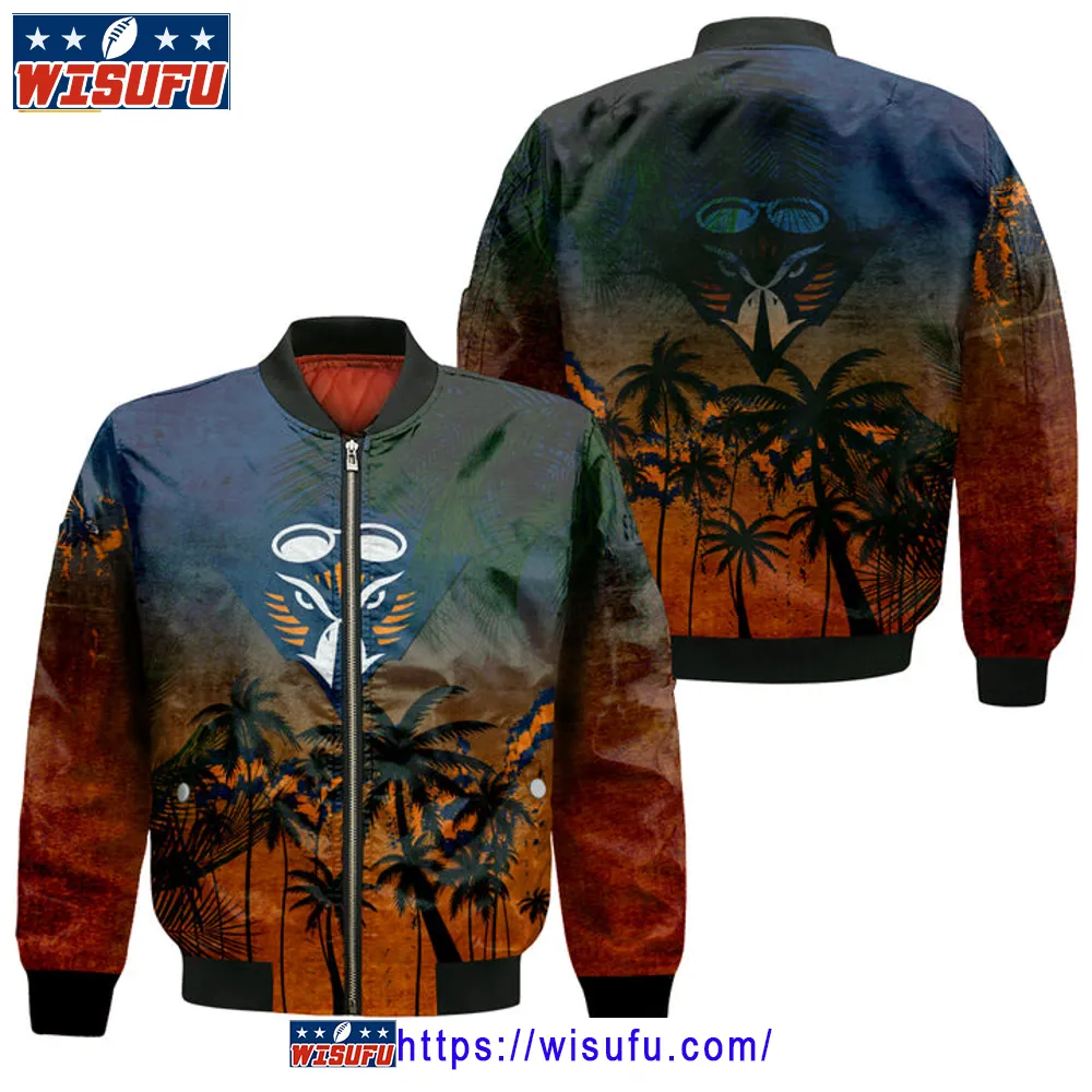 Ut Martin Skyhawks Coconut Tree Tropical Grunge Bomber Jacket