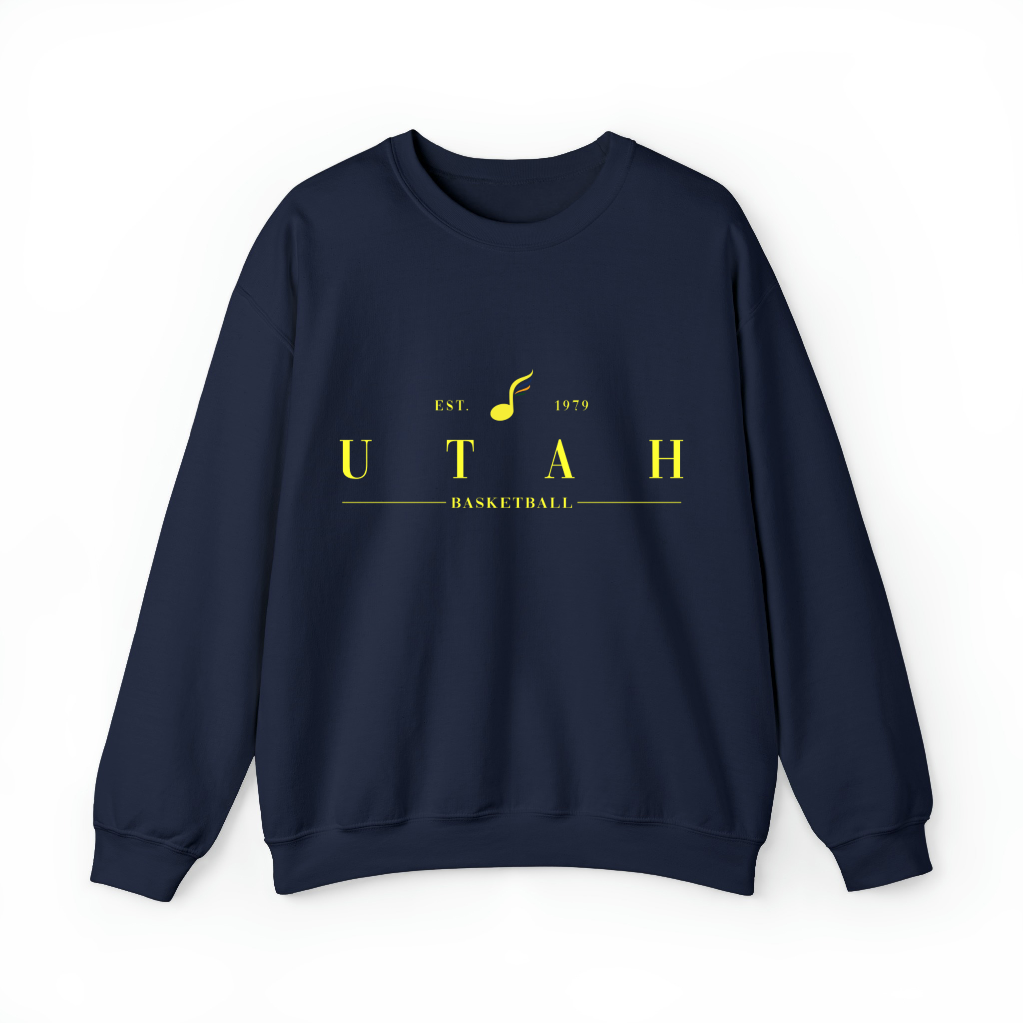 Utah Basketball - Minimal Basketball Design Unisex Sweatshirt-Navy