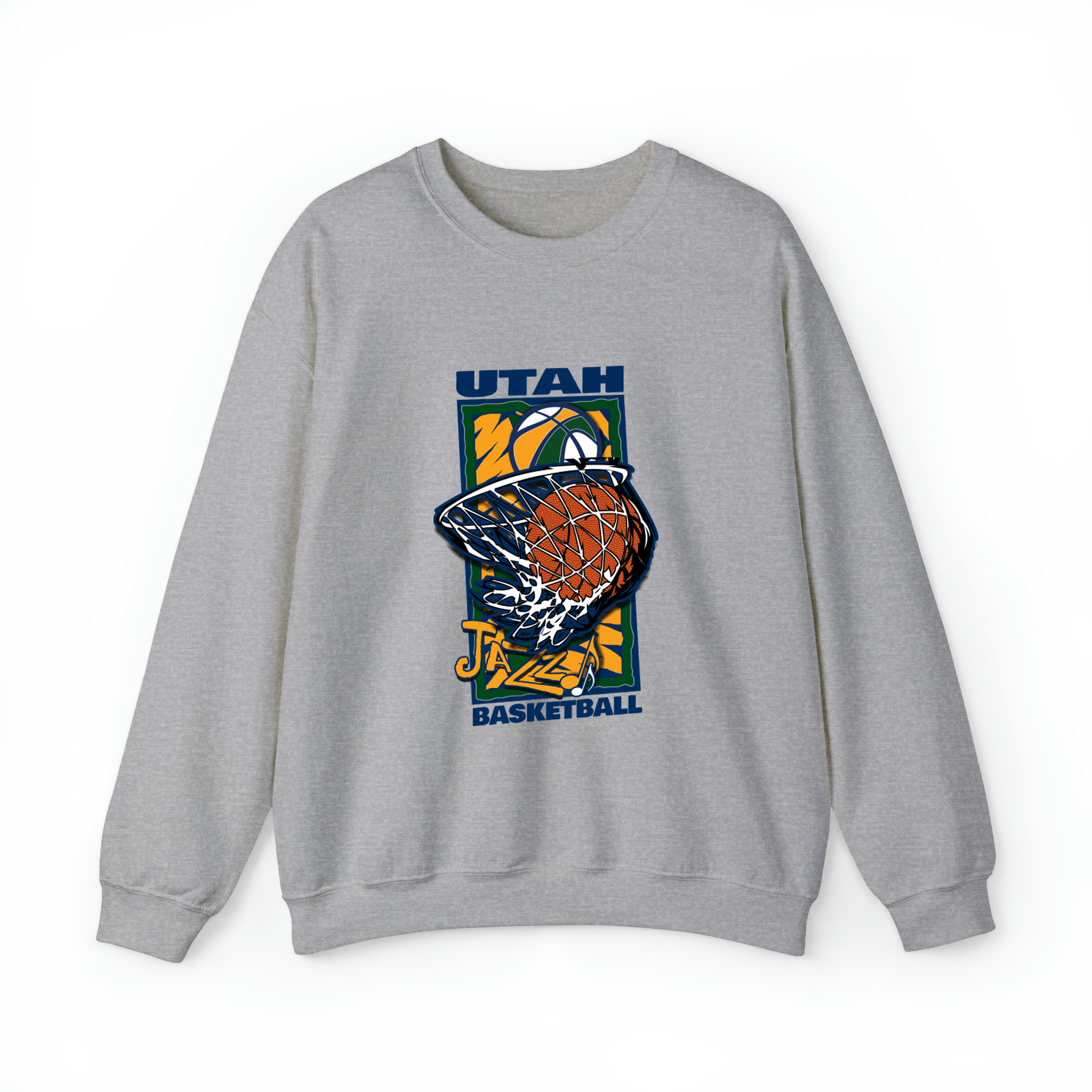 Utah Basketball 90s Style Unisex Sweatshirt-Sport Grey