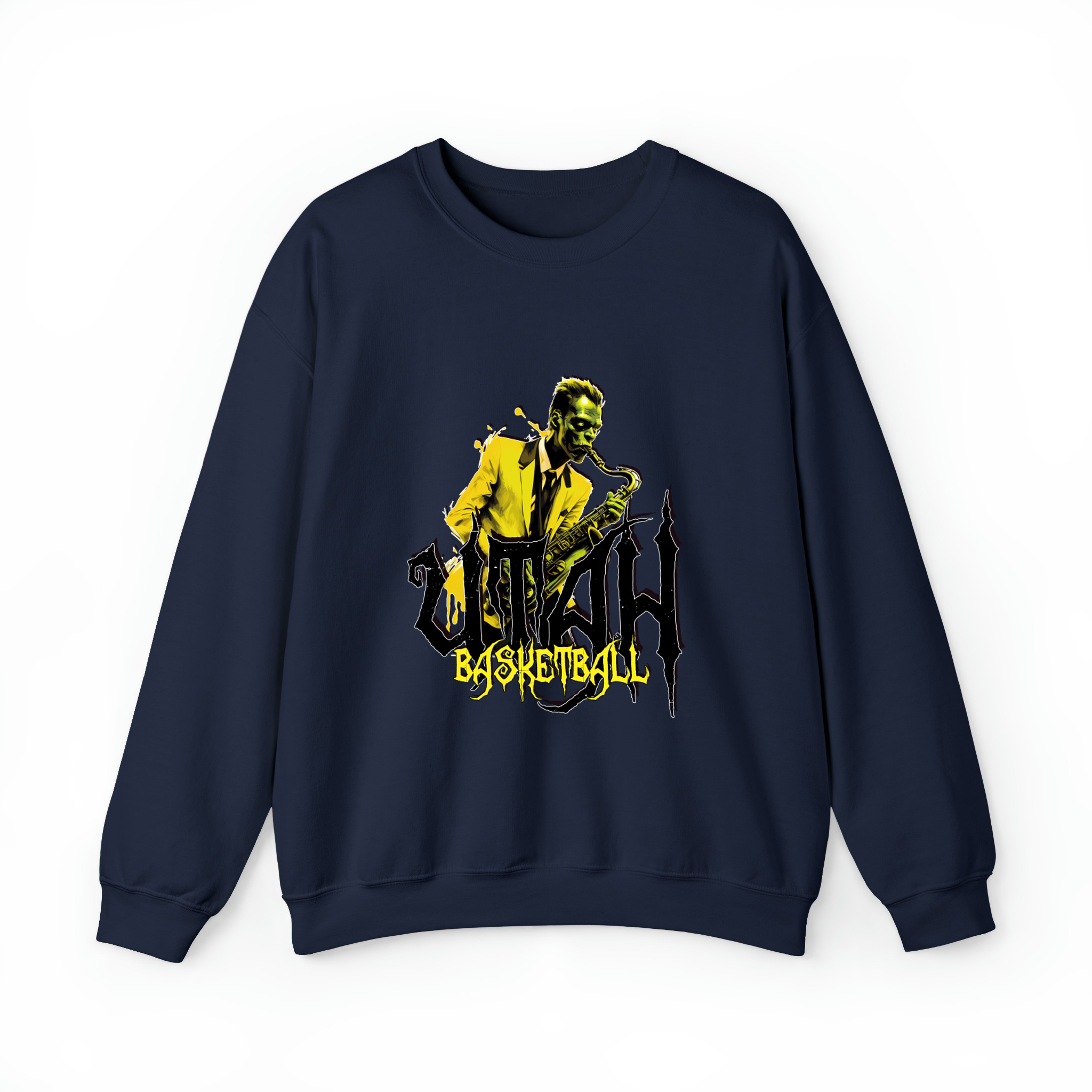 Utah Basketball Halloween Unisex Sweatshirt-Navy