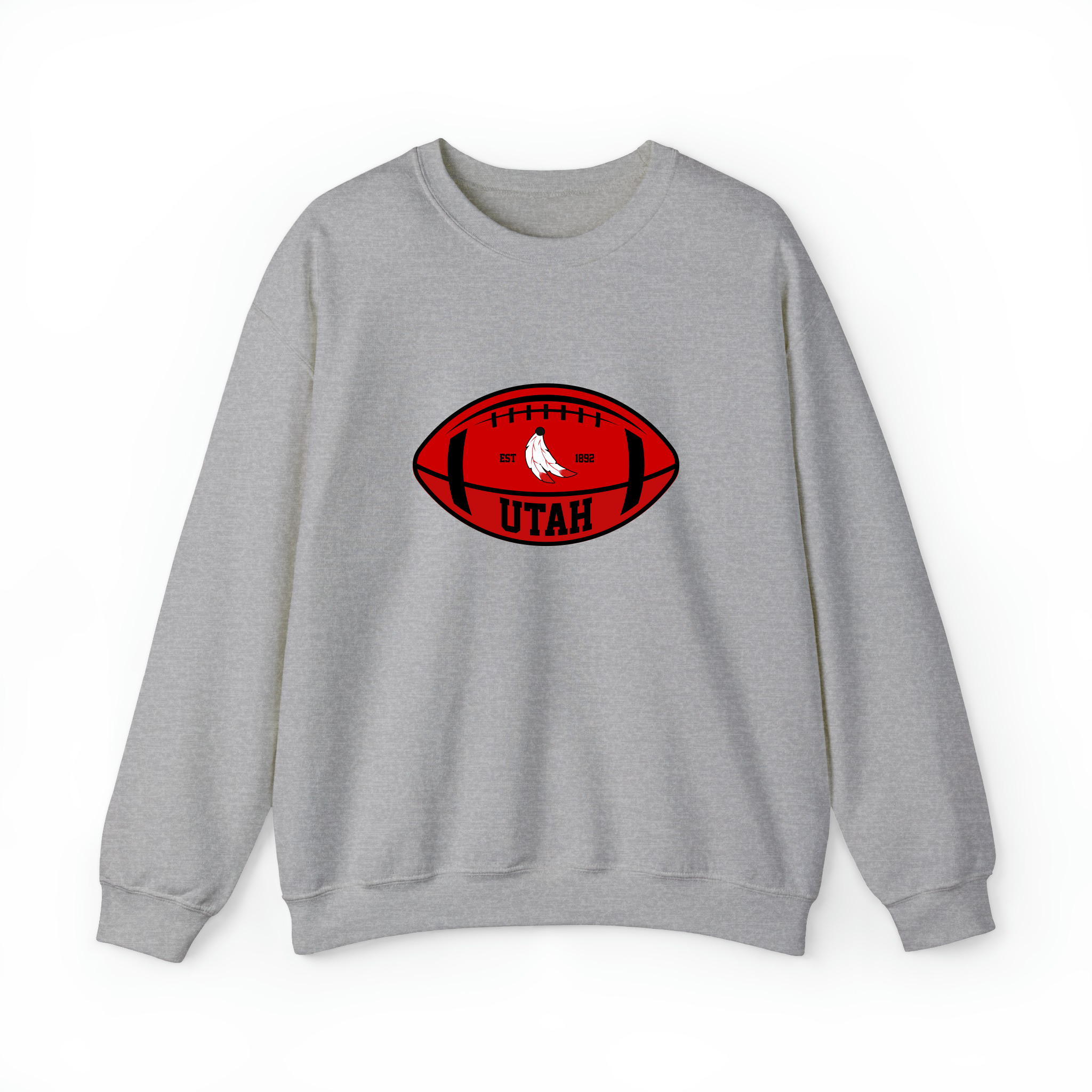 Utah Team Colors Football Unisex Sweatshirt-Sport Grey