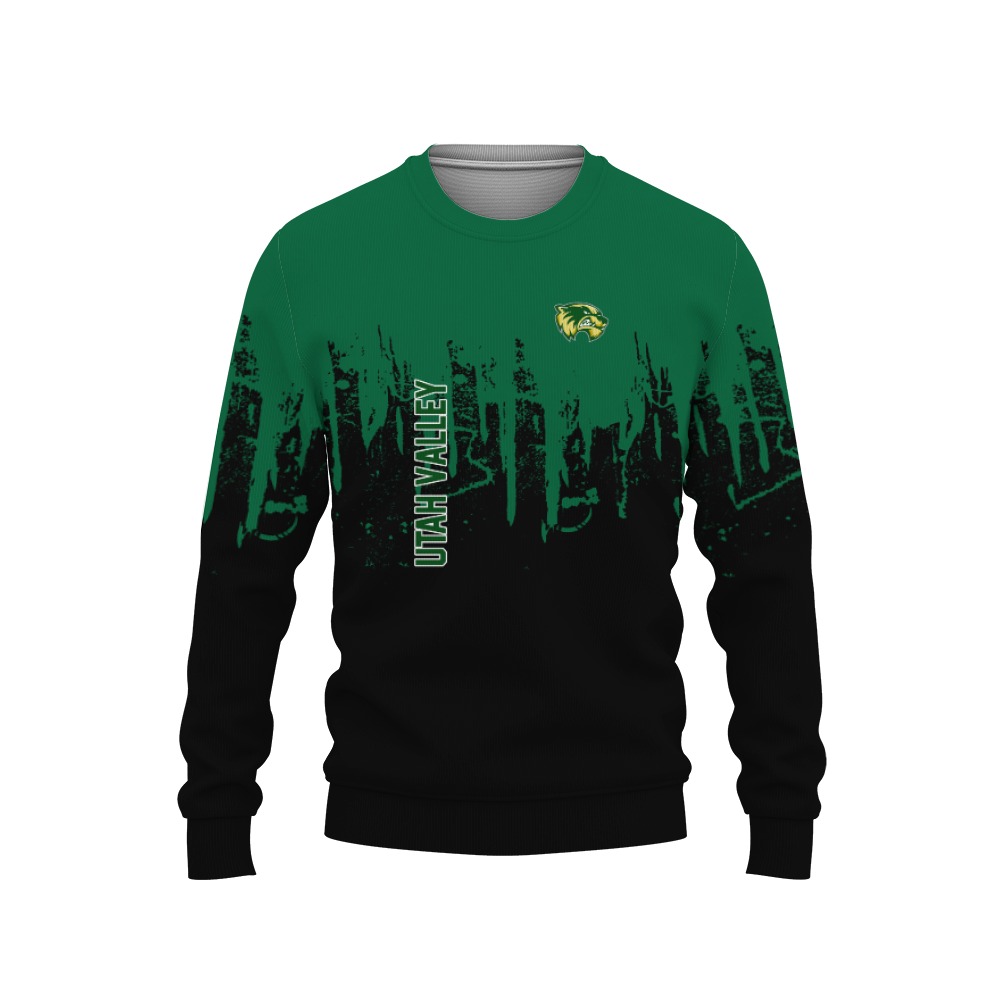 Utah Valley Wolverines Brush Color Paint-3D Sweatshirt