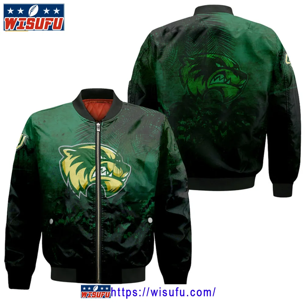 Utah Valley Wolverines Coconut Tree Tropical Grunge Bomber Jacket