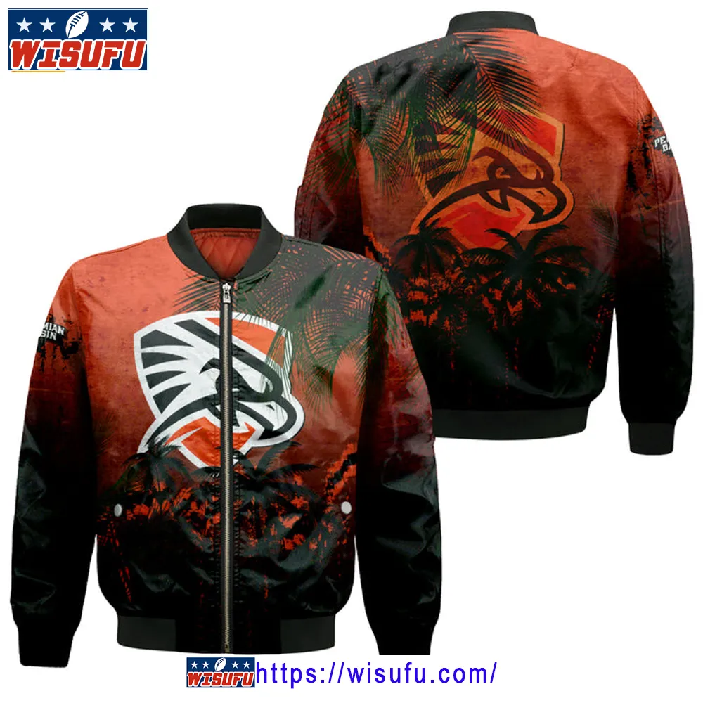 Utpb Falcons Coconut Tree Tropical Grunge Bomber Jacket