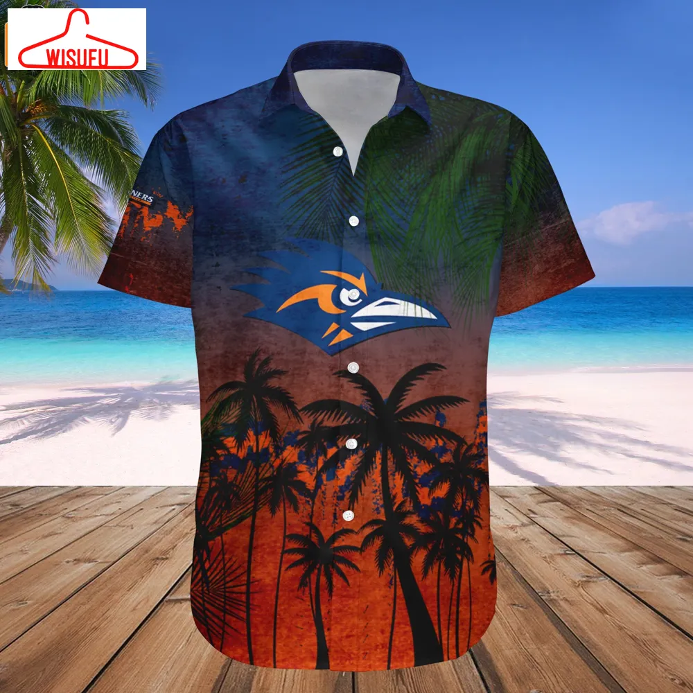 Utsa Roadrunners Coconut Tree Tropical Grunge Hawaiian Shirt, New Fashion Gifts