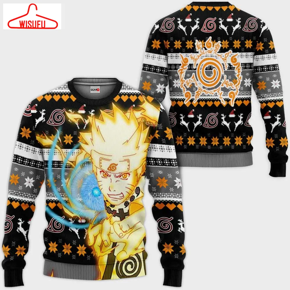 Uzumaki Bijuu Ugly Christmas Sweater Custom Anime, Anime Ugly Christmas Sweater Gift For Family