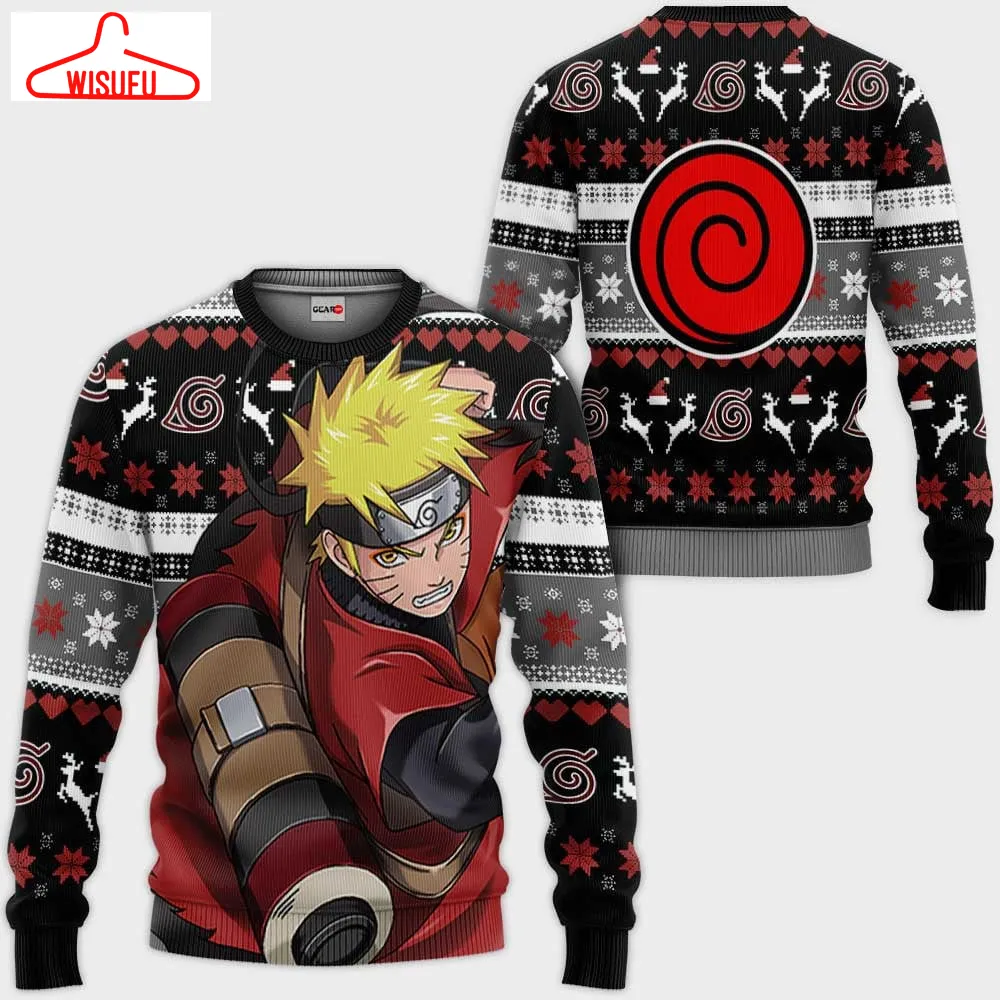 Uzumaki Sage Ugly Christmas Sweater Custom Anime, Anime Ugly Christmas Sweater Gift For Family