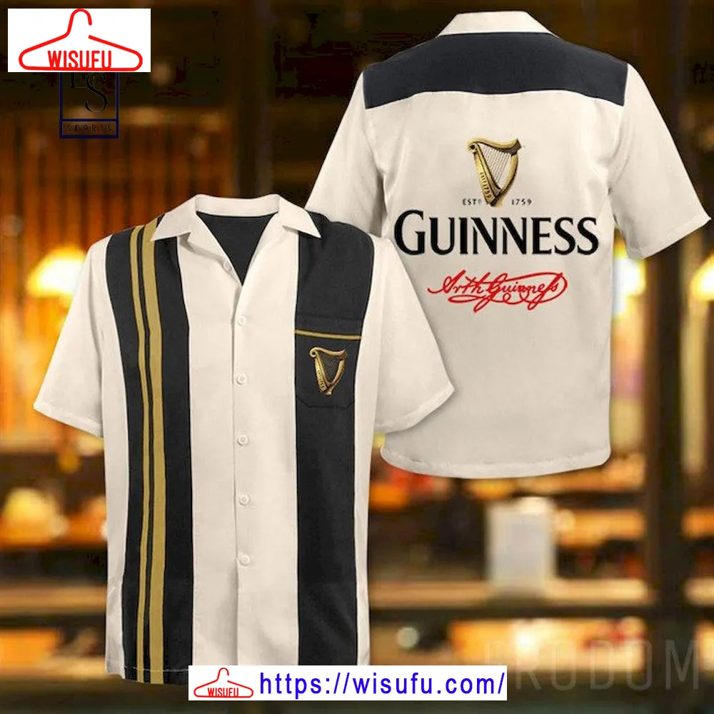 V-intage Beige Guinness Hawaii Shirt, New Fashion Gifts