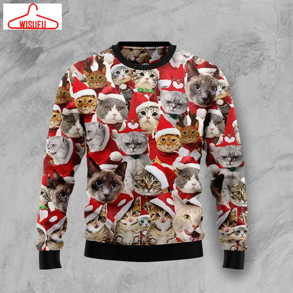 V-intagethoroughbreds10602 - Lovely Cats Ugly Christmas Sweater, All Over Print New Winter Fashion 3d Sweater, Best Gift Ideas