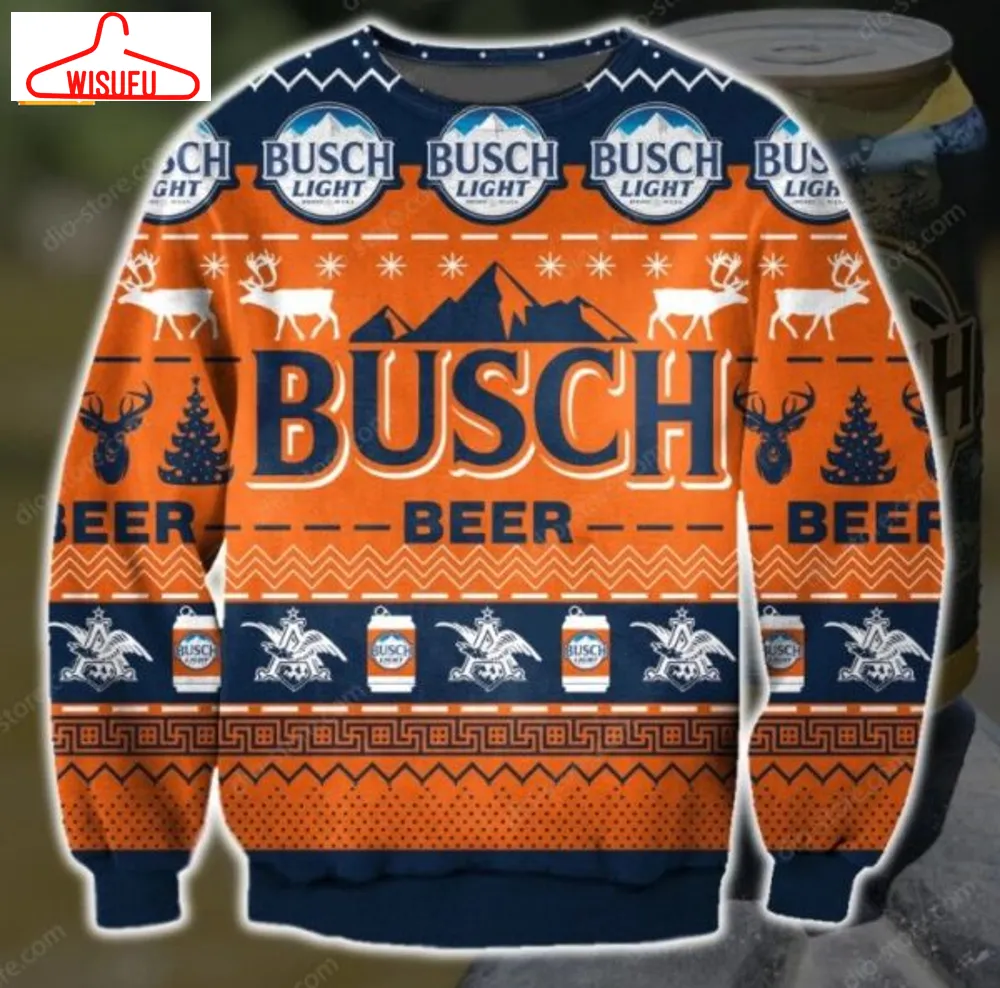 V-intagethoroughbreds40313 - Busch Beer Ugly Christmas Sweater