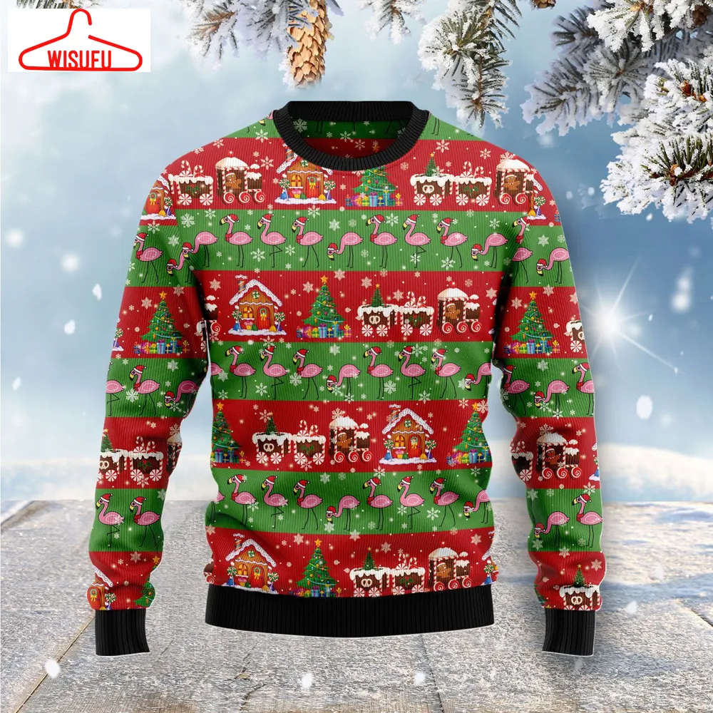 V-intagethoroughbreds40970 - Flamingo Snow Ugly Christmas Sweater, All Over Print New Winter Fashion 3d Sweater, Best Gift Ideas