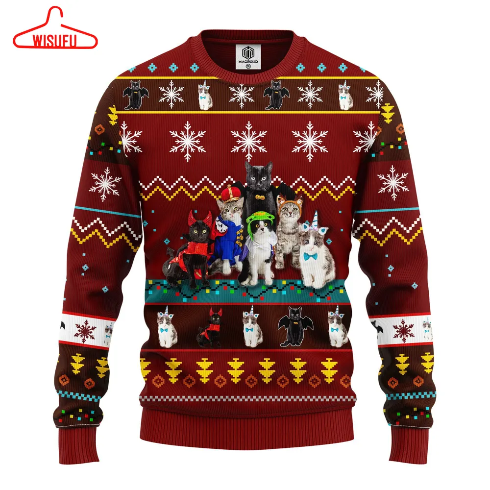 V-intagethoroughbreds56524 - Catd Cute Noel Mc Ugly Christmas Brown, All Over Print New Winter Fashion 3d Sweater, Best Gift Ideas