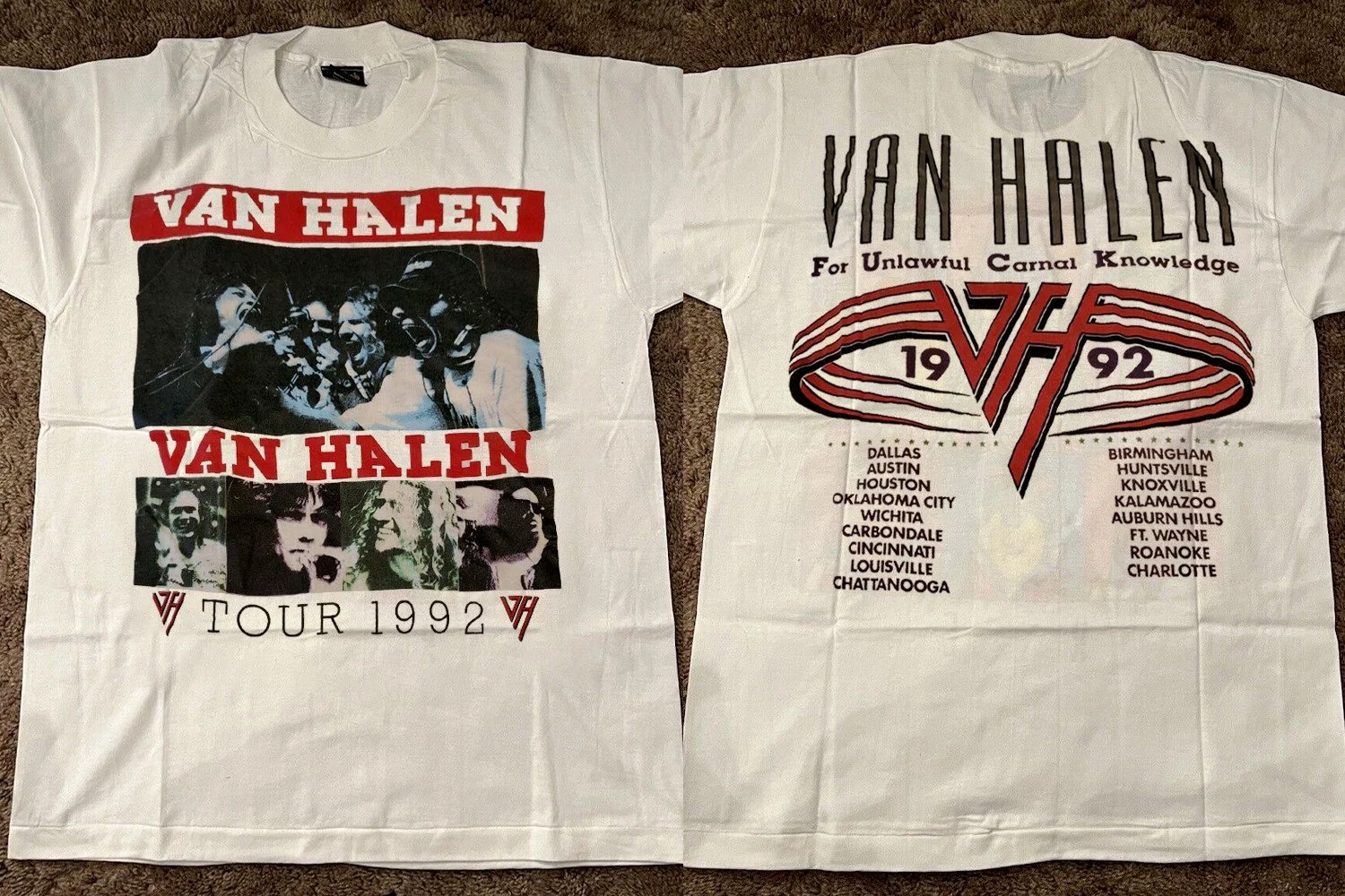 VAN HALEN For Unlawful Carnal Knowledge Tour 1992 T-Shirt For Fans