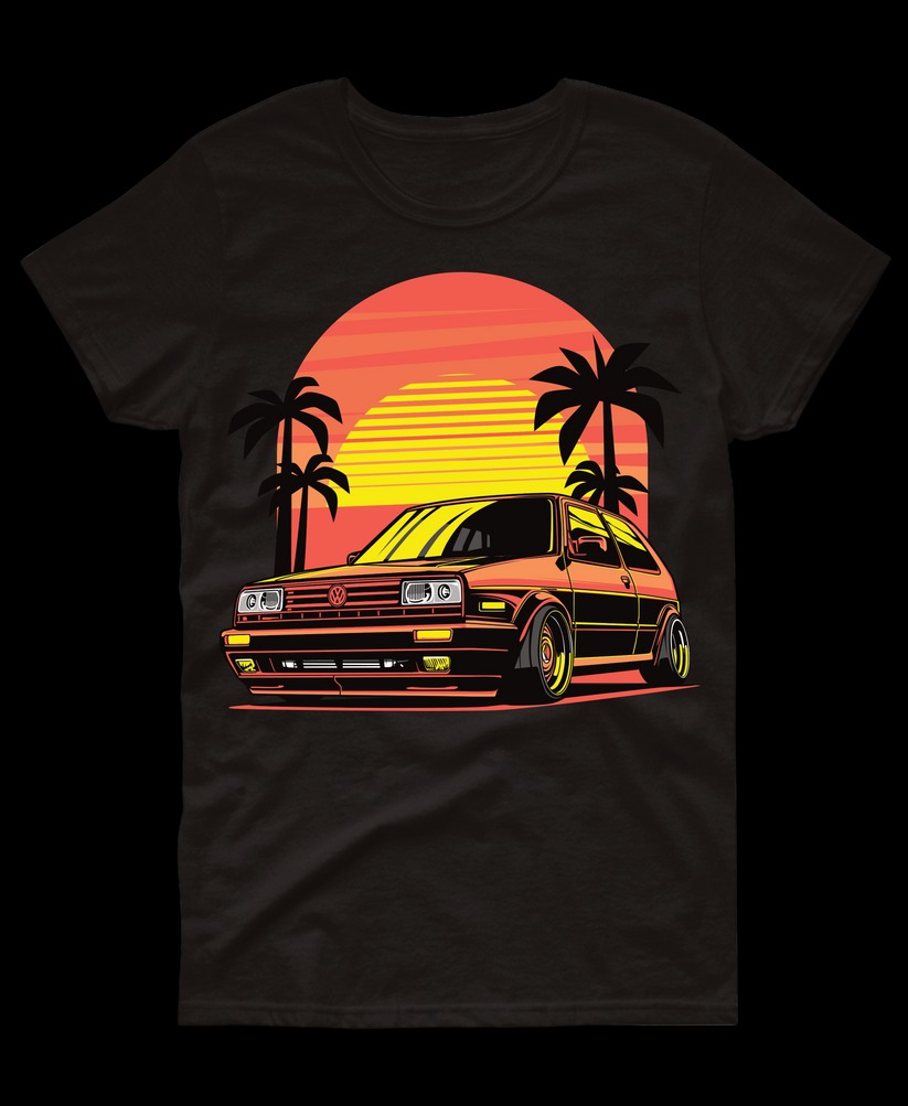 VDub Sunset Graphic Unisex  Tshirt