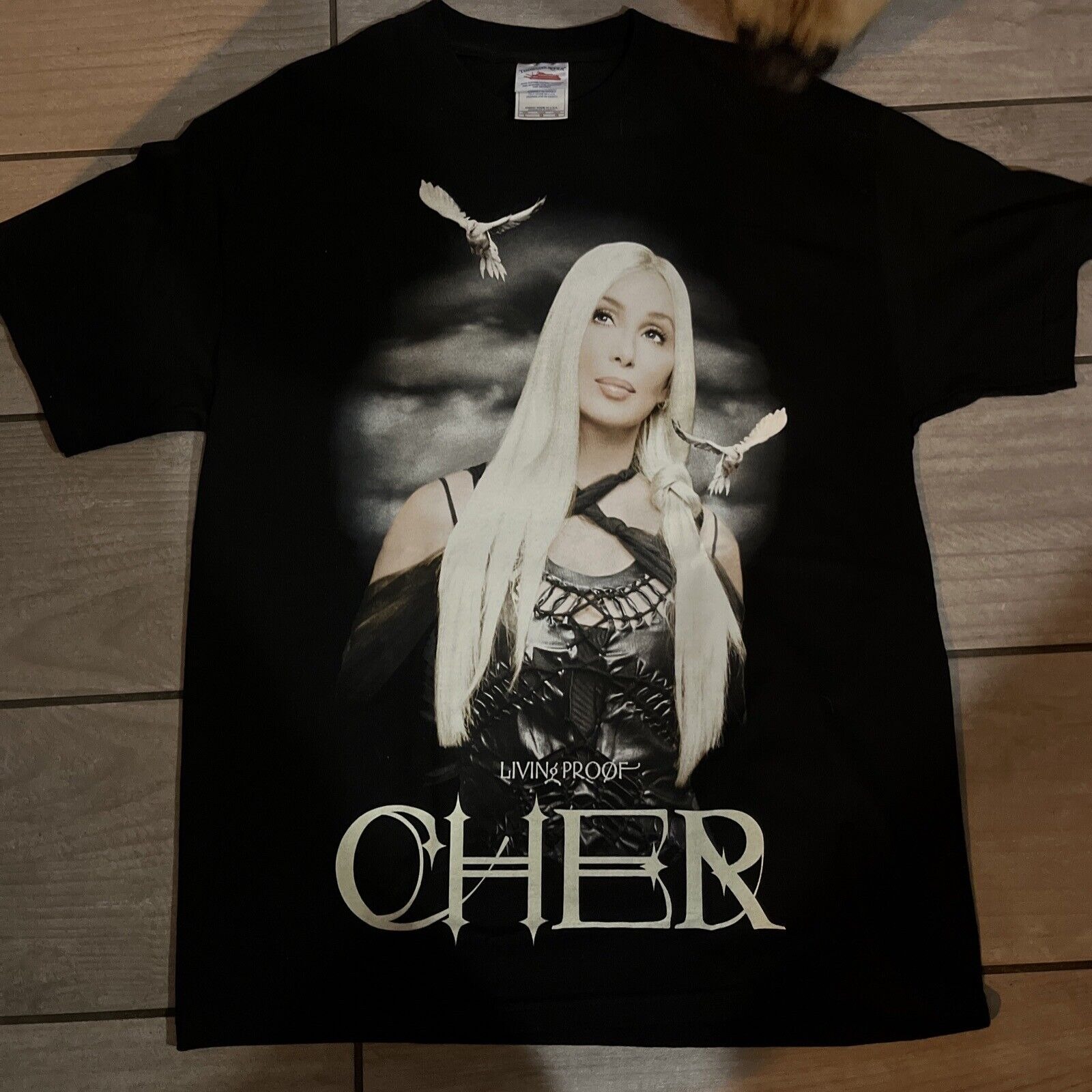 VTG Cher Living Proof Farewell Tour Concert T-Shirt Mens Large Black 2003 NWOT