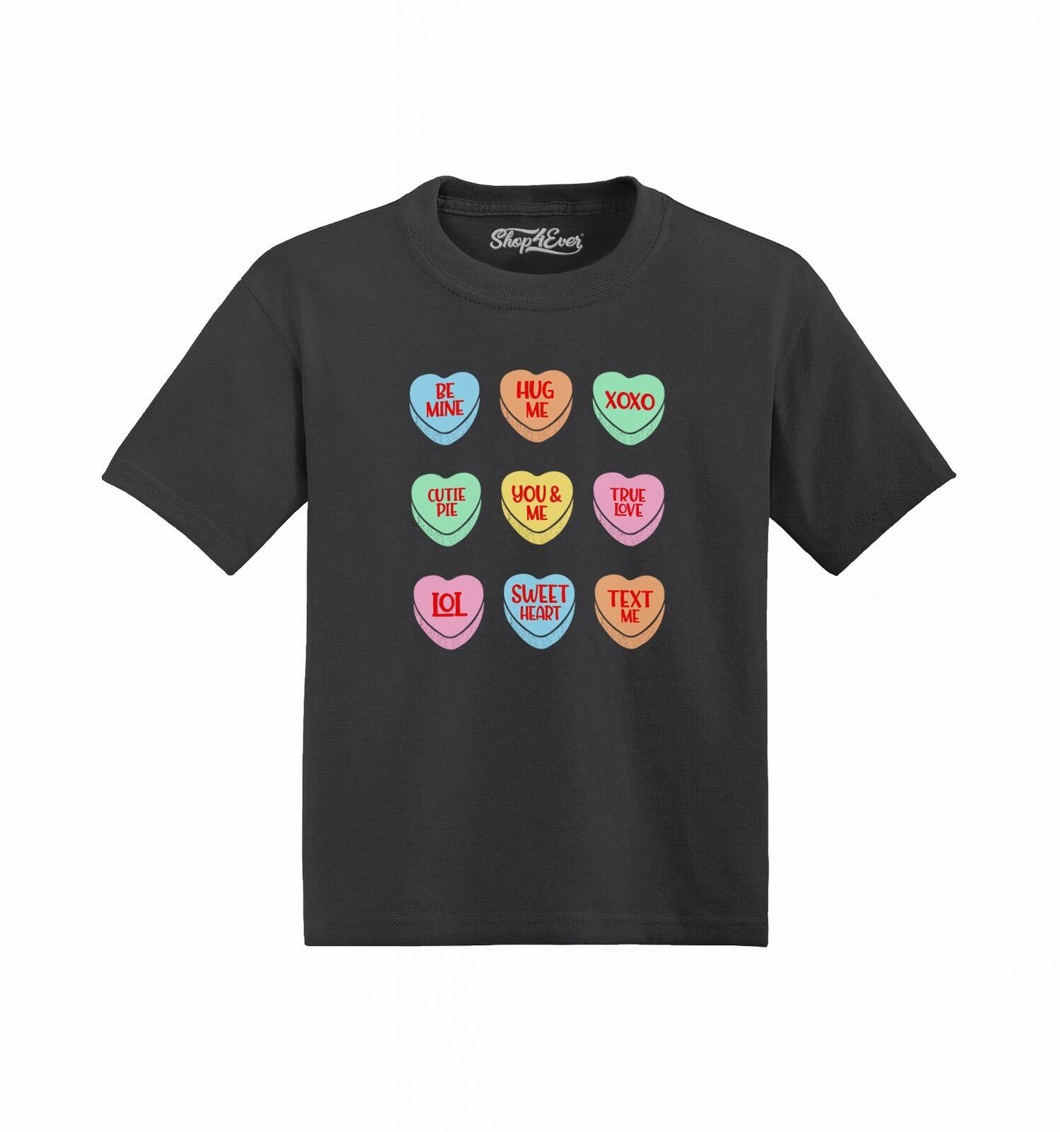 Valentine's Day Candy Hearts Toddler Cotton T-Shirt Valentines Shirts