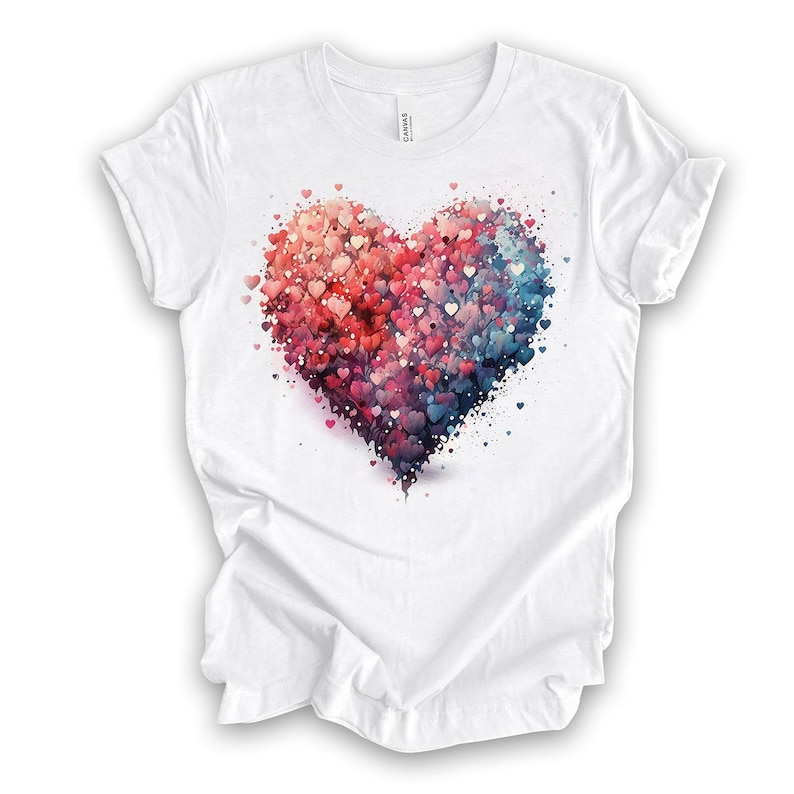 Valentine's Day Tee, Beautiful Watercolor Heart tshirt