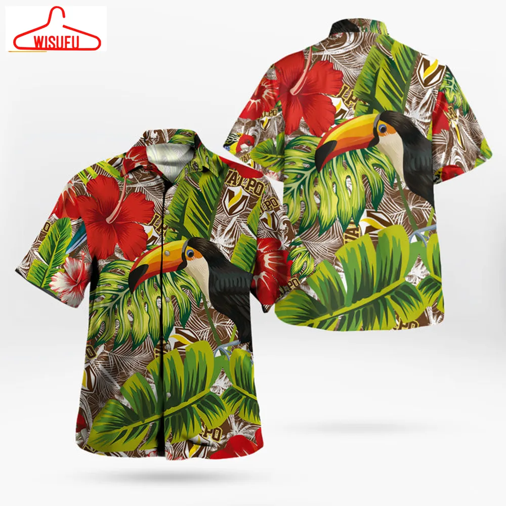 Valparaiso Beacons Parrot Pattern Tropical Garden Hawaii Shirt, New Fashion Gifts