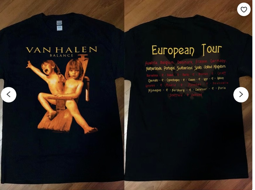 Van Halen Balance European Tour 1995 Unisex Black T-Shirt