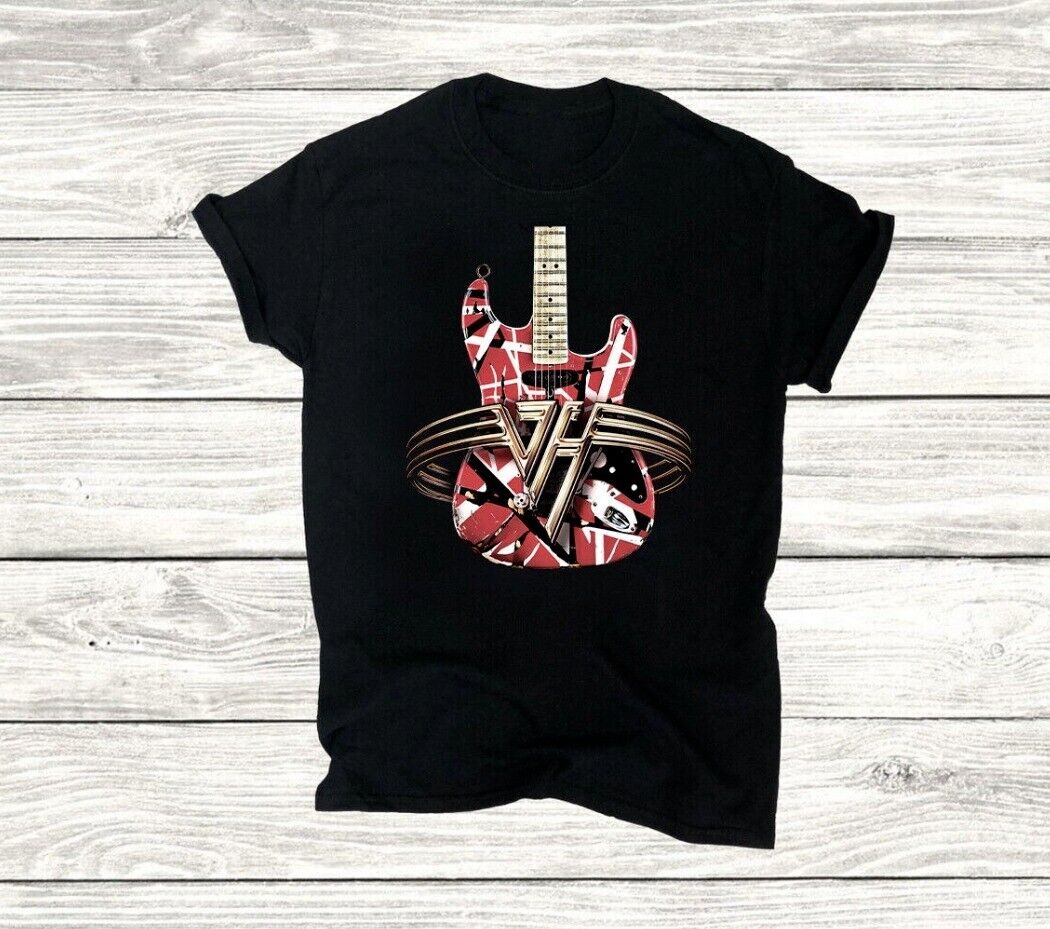 Van Halen Guitar Concert Music Band 90s T-Shirt Black Gift Fans