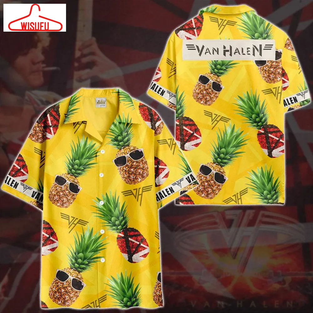 Van Halen Pineapple Hawaiian Beach Shirt, New Fashion Gifts