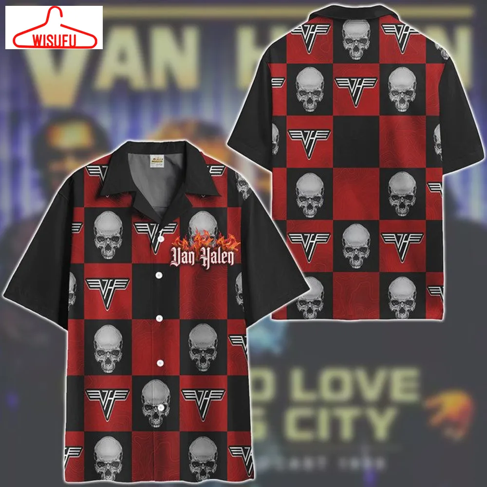 Van Halen Skull Hawaiian Beach Shirt, New Fashion Gifts