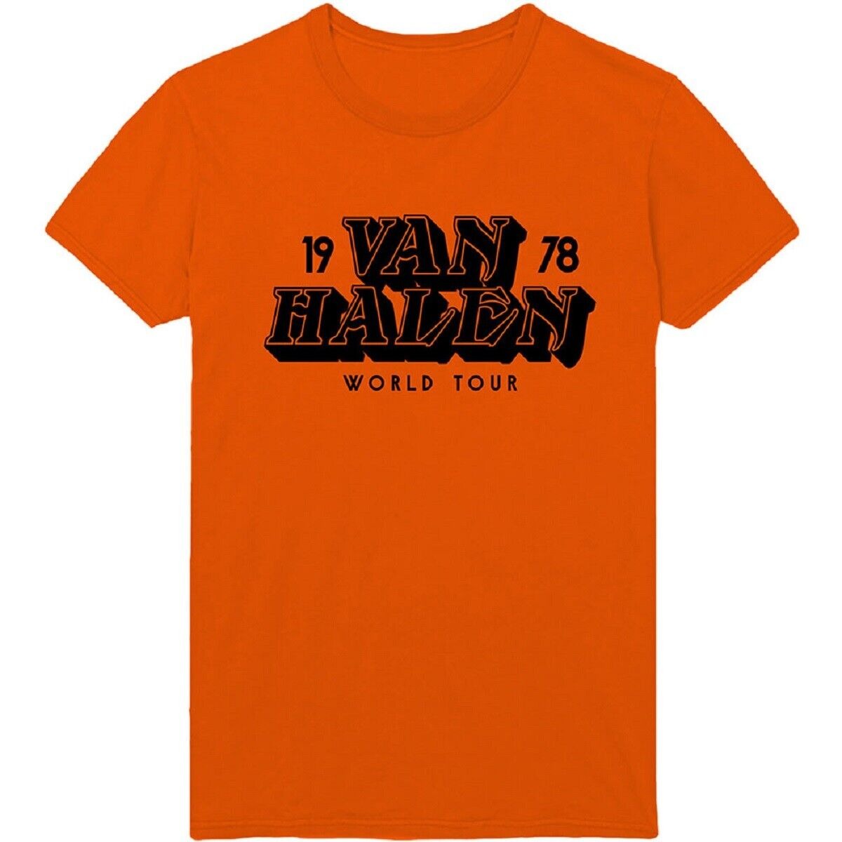 Van Halen World Tour '78 Officially Licensed Orange Rock T-Shirt Adult