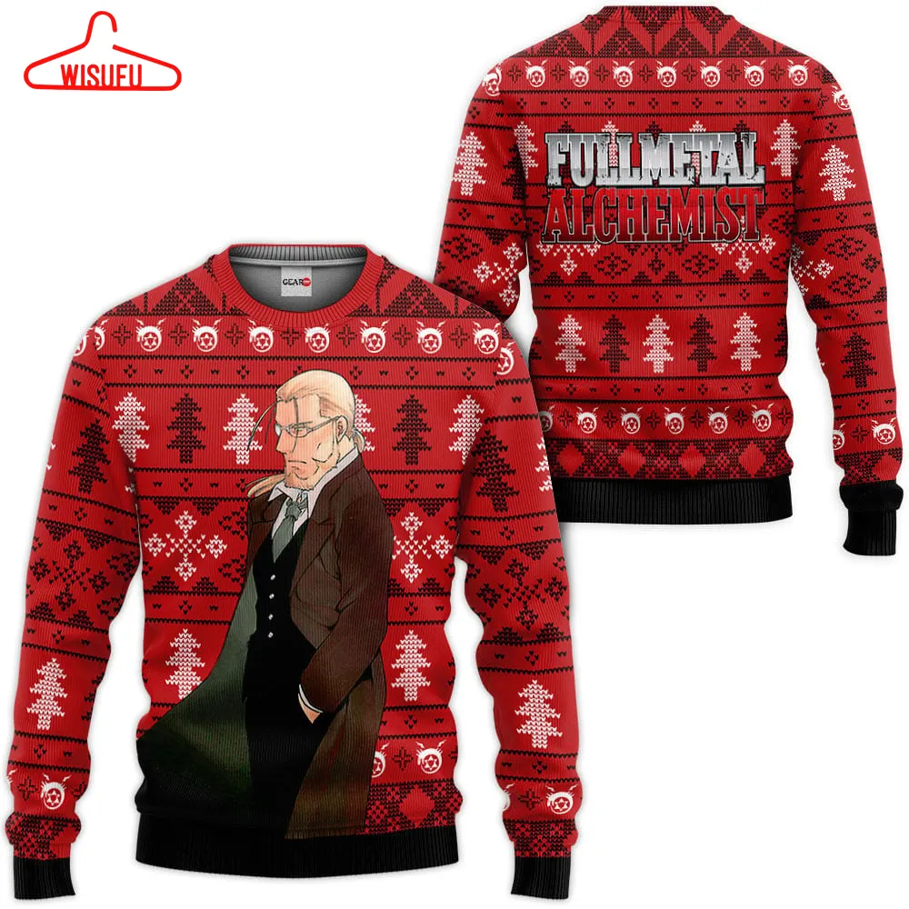 Van Hohenheim Custom Ugly Christmas Sweater, Anime Ugly Christmas Sweater Gift For Family