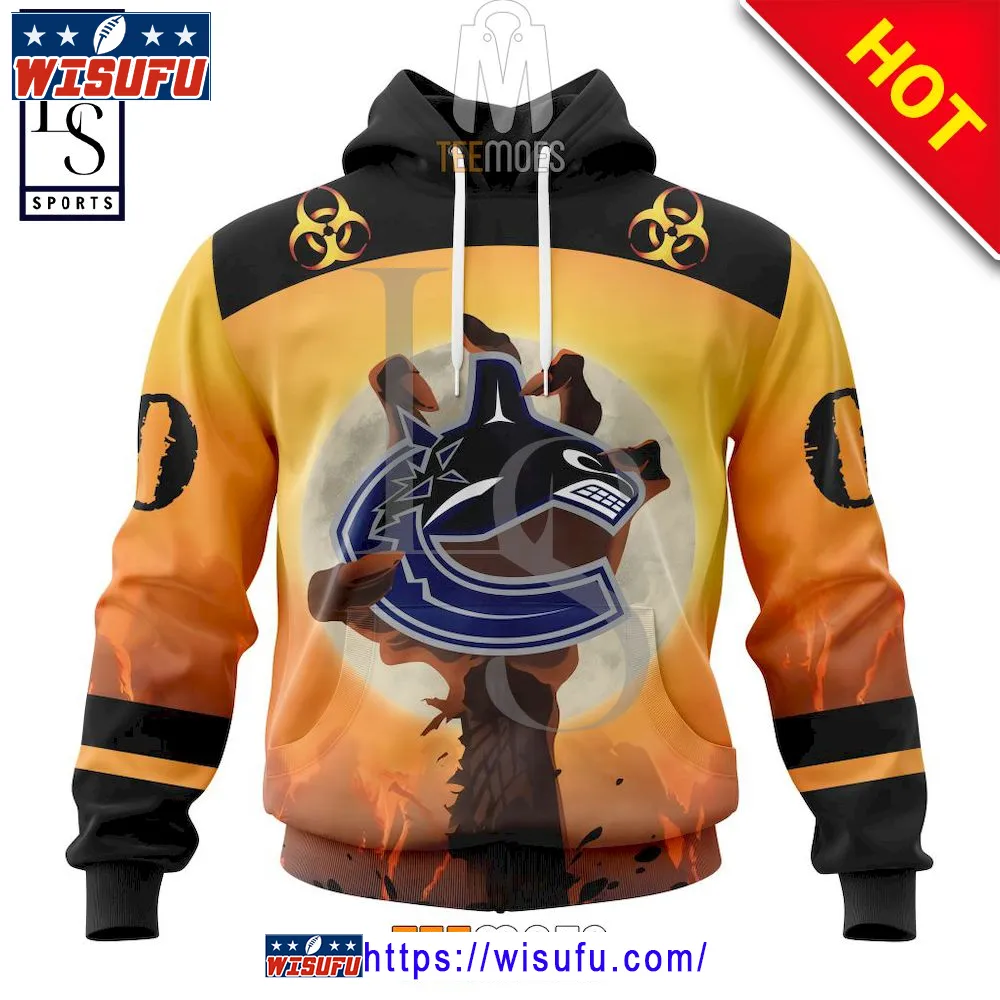 Vancouver Canucks Held By Zombie In Halloween Personalized Hoodie