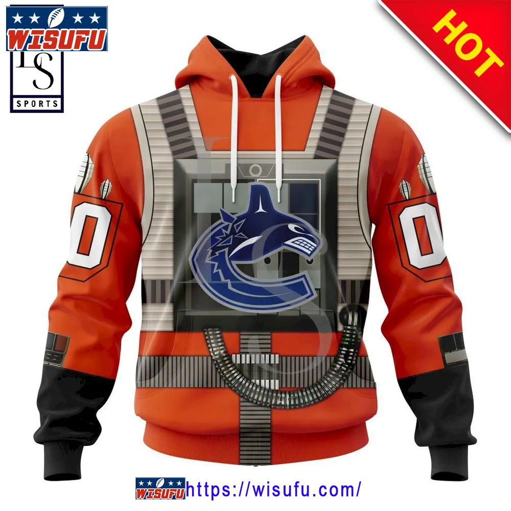 Vancouver Canucks Star Wars Rebel Pilot Personalized Hoodie