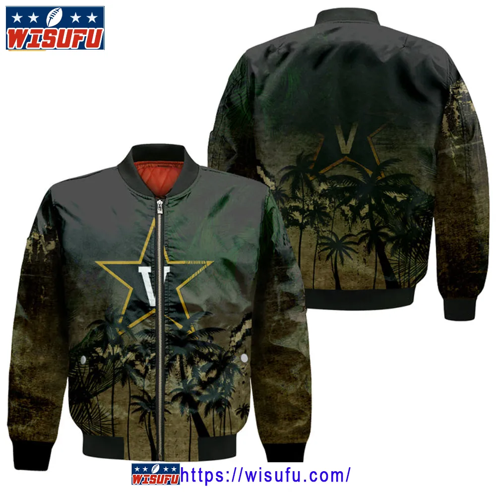 Vanderbilt Commodores Bcoconut Tree Tropical Grunge Bomber Jacket