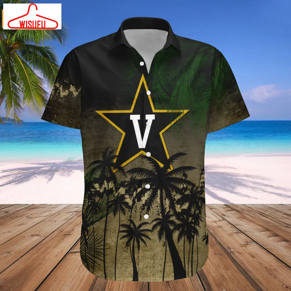 Vanderbilt Commodores Coconut Tree Tropical Grunge Hawaiian Shirt, New Fashion Gifts