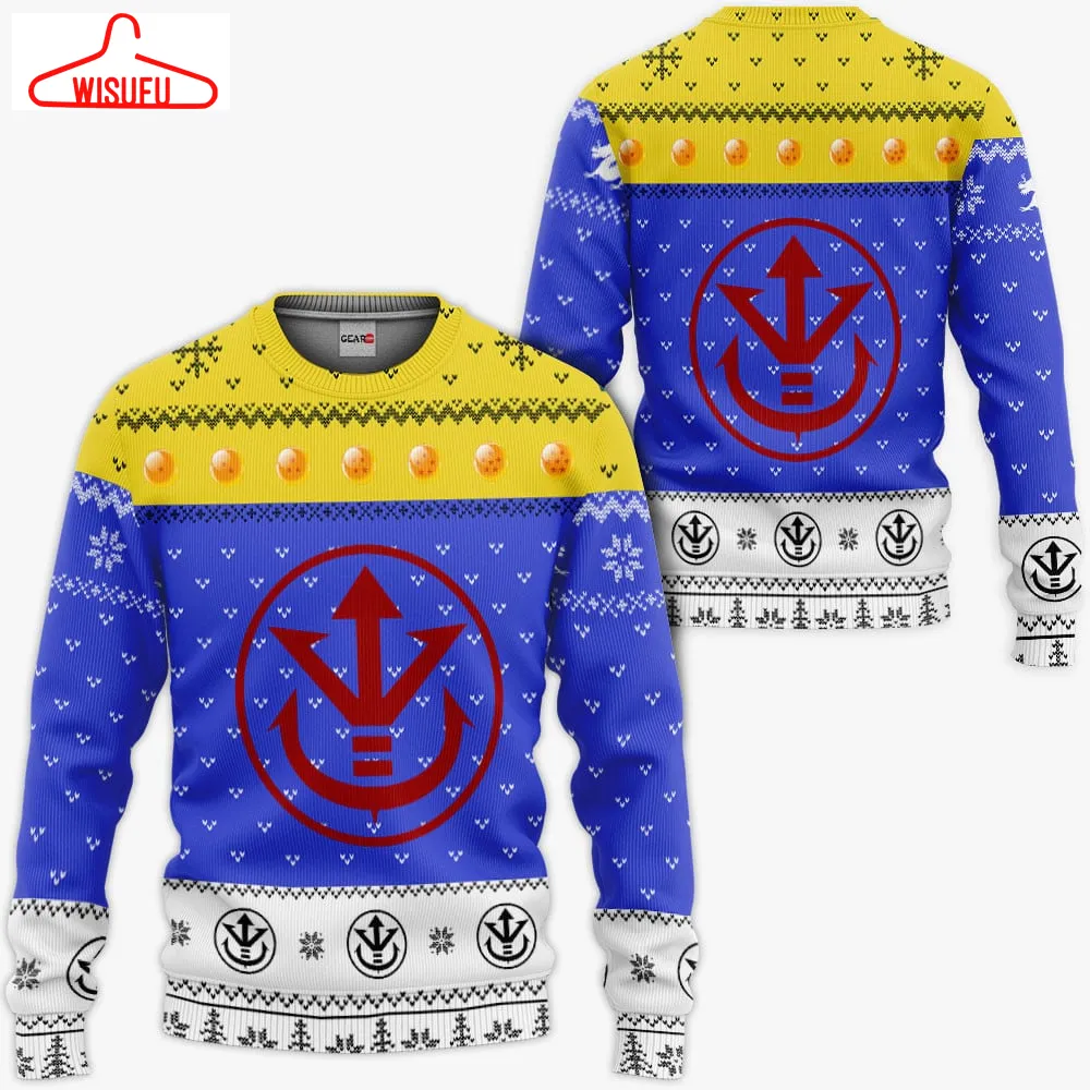 Vegeta Saiyan Royal Family Ugly Sweater Christmas, Anime Ugly Christmas Sweater Gift For Family