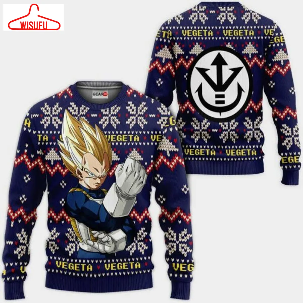 Vegeta Super Saiyan Ugly Christmas Sweater Anime Dragon Ball Xmas 1k115 Gifts ,dragon Ball Anime Xmas Christmas Gift Fan