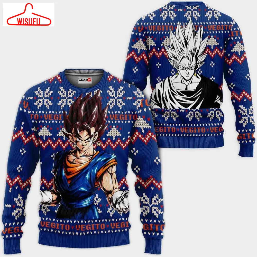 Vegito Ugly Christmas Sweater Anime Gifts, Anime Ugly Christmas Sweater Gift For Family